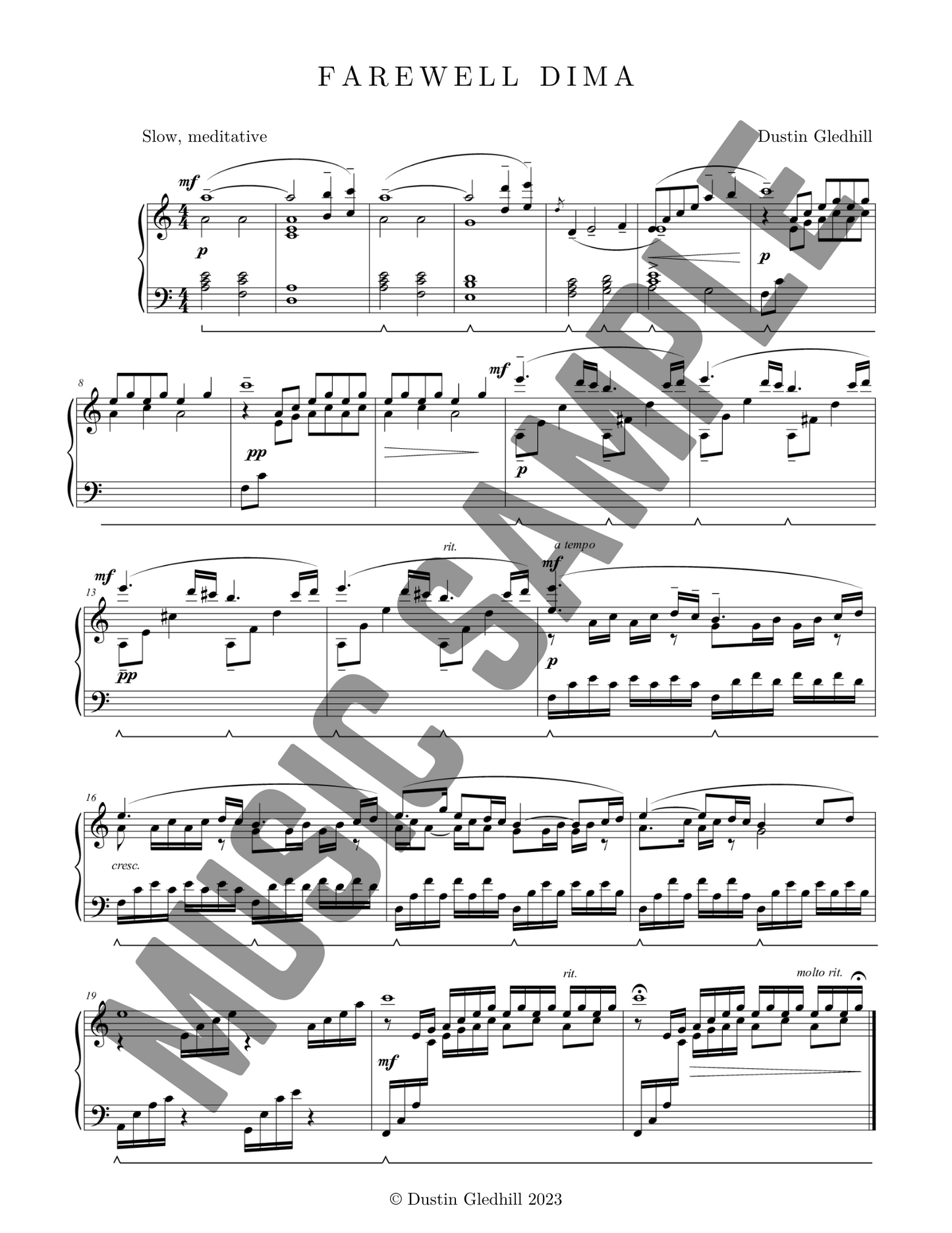 Farewell Dima - Sheet Music