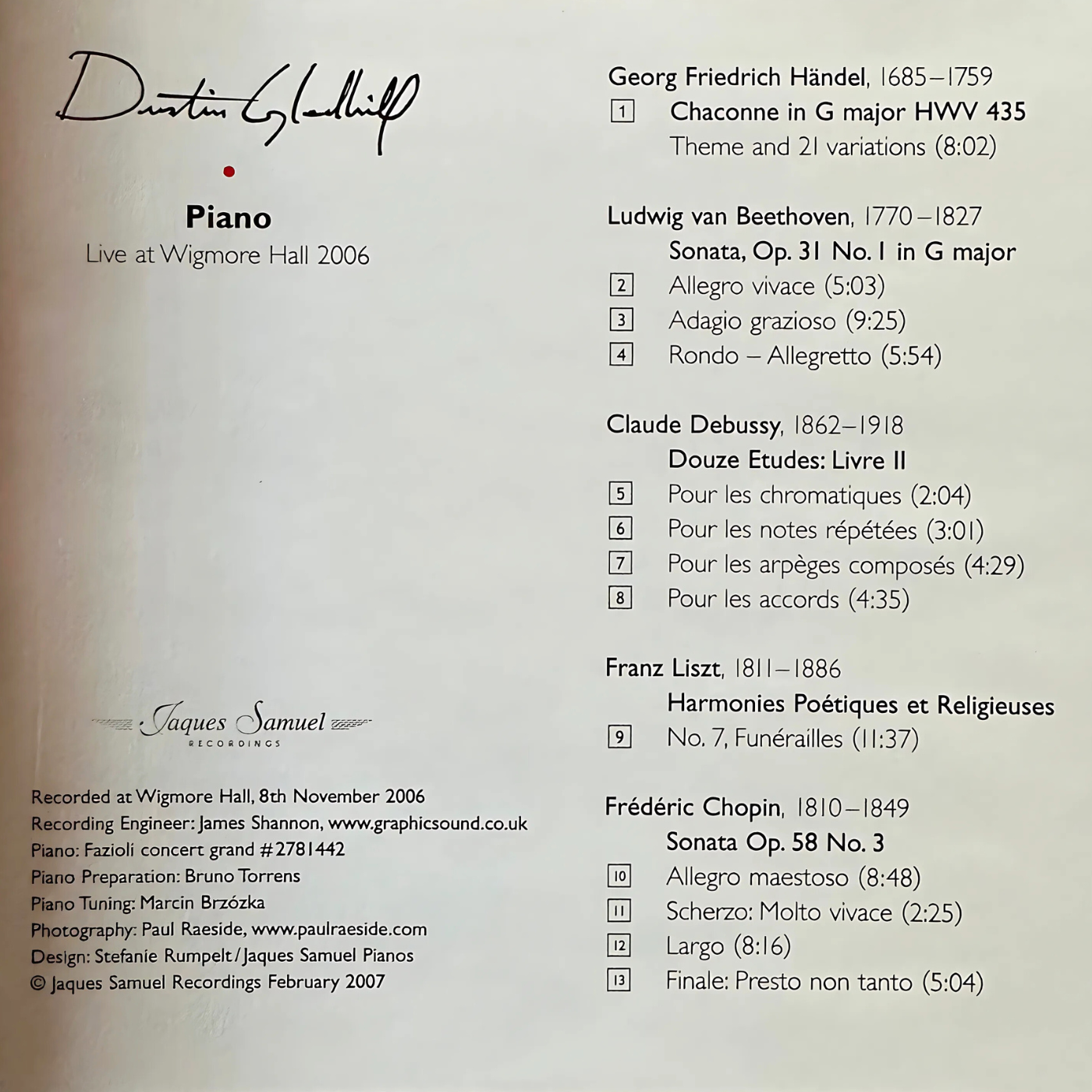 Live at Wigmore Hall - 2006